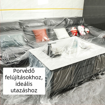 Diákszállók porvédő műanyag fólia, átlátszó egyszer használatos bútorvédő huzat a felújítás idejére, vízálló és porálló