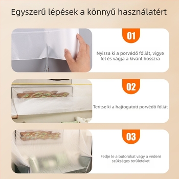 Diákszállók porvédő műanyag fólia, átlátszó egyszer használatos bútorvédő huzat a felújítás idejére, vízálló és porálló