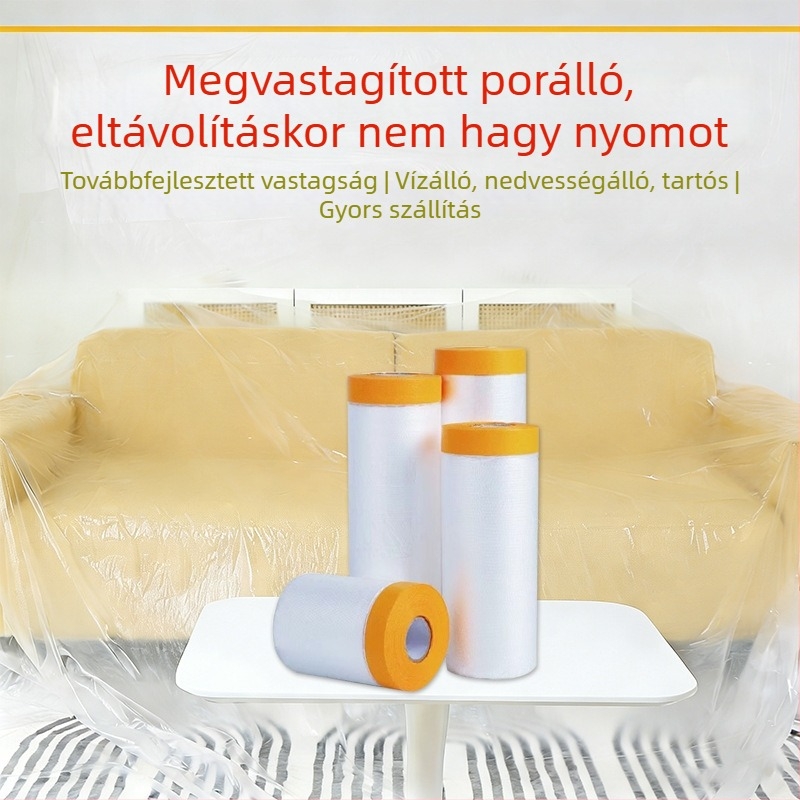 Diákszállók porvédő műanyag fólia, átlátszó egyszer használatos bútorvédő huzat a felújítás idejére, vízálló és porálló