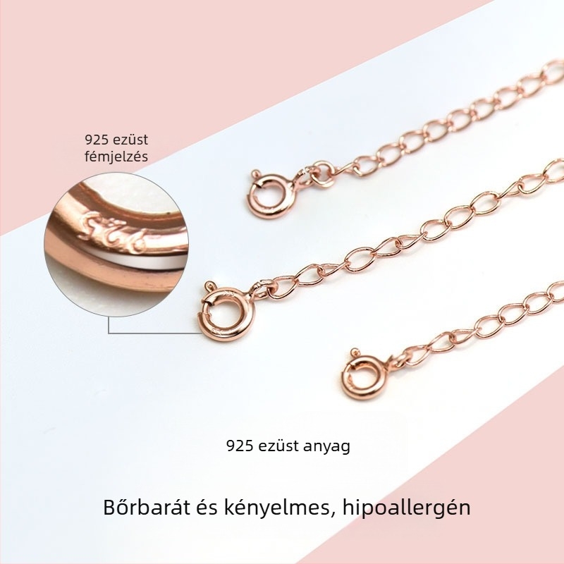 S925 Sterling ezüst 5 cm hosszabb keresztlánc DIY karkötőhöz gyöngyökhöz