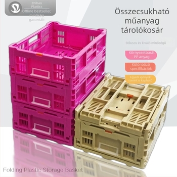 Összecsukható vastag műanyag kosár gyümölcsök és zöldségek számára kiállító állvánnyal