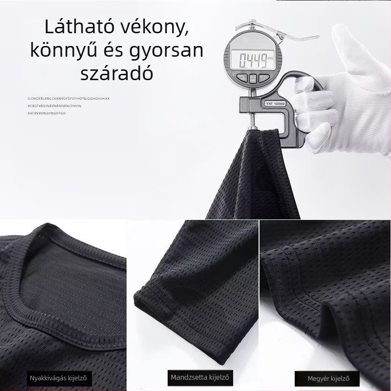 Férfi kamuflázs mintás hosszú ujjú póló, gyorsan száradó, laza szabású, poliészter, ősz 2023.