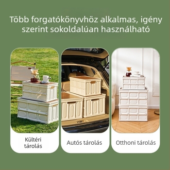 Összecsukható fogantyús tároló doboz kültéri kempingezéshez és piknikhez, autócsomagtartóban tárolás játékok és nasik számára
