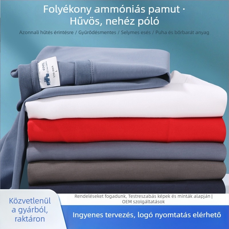 Egyedi pamut trikó jéghatású érzetű logóval, DIY rövid ujjú, kerek nyakú, férfiaknak, osztály- és munkaruhához