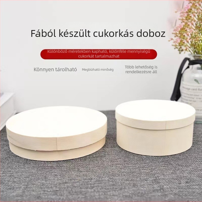 Minimalista fa ajándékdoboz parafakéreggel, nyárfából készült, kenyér és édességek csomagolásához