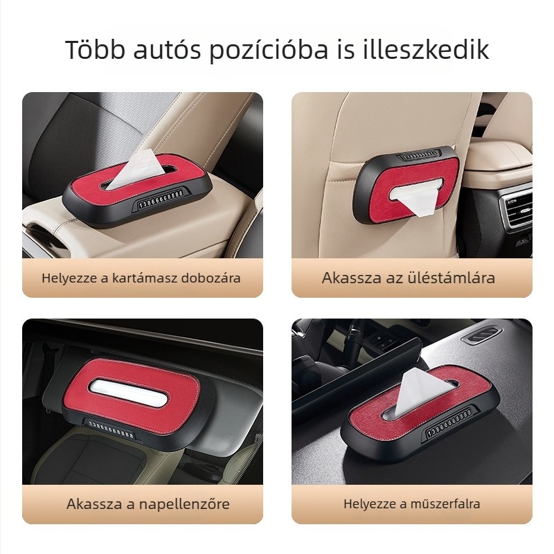 Autó belső törlőkendő tartó, akasztható a napellenzőre