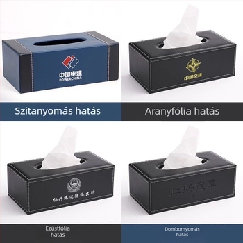 Bőr szalvétatartó, modern letisztult dizájn, autó és nappali számára, testreszabható logóval