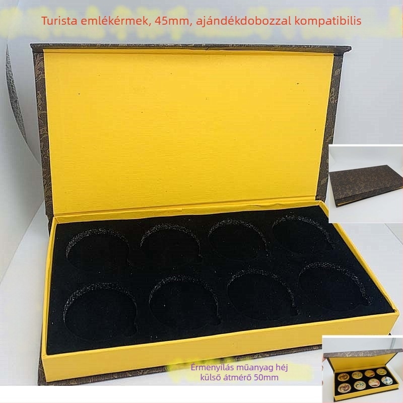 8 rekeszes papírtok 45 mm-es emlékérmékhez