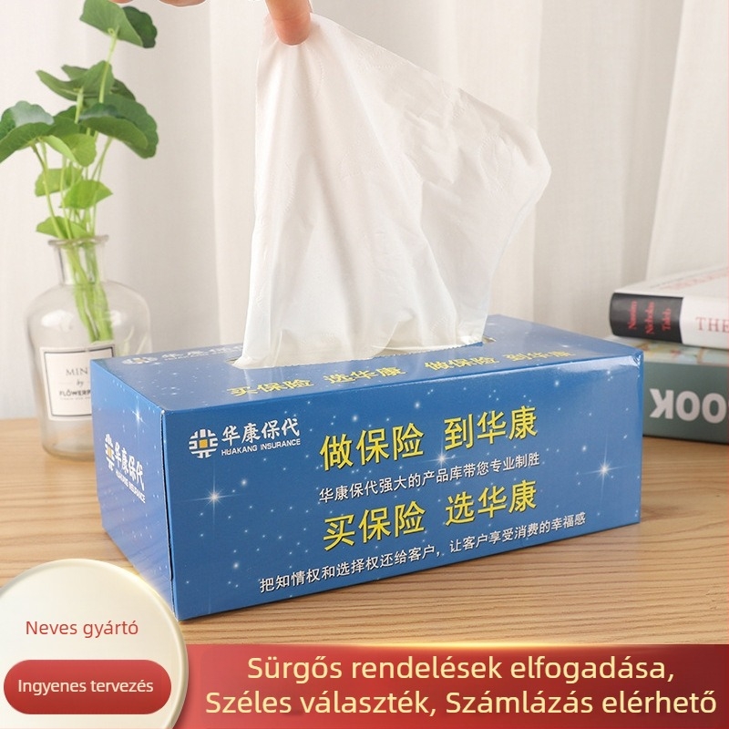 Személyre szabott papírzsebkendő-doboz logóval