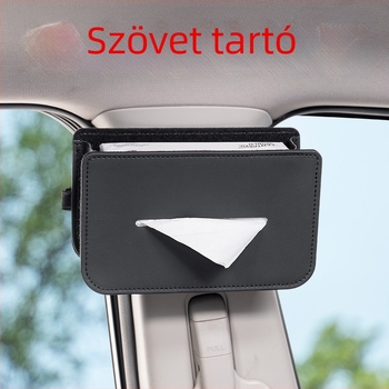 Bőr autózsepi-doboz, függő organizátor a napellenzőn és a hátsó ülésnél, többfunkciós tároló az autónak