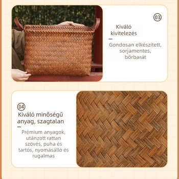 Mesterséges rattanból készült tároló kosár, retro amerikai stílusban, gyümölcsök és zöldségek számára