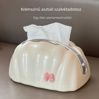 Rugós mechanizmusú papírzsebkendő-doboz nappaliba, luxus megjelenésű asztali tároló, kedves és kreatív