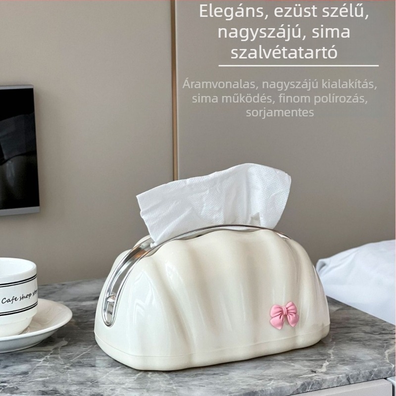 Rugós mechanizmusú papírzsebkendő-doboz nappaliba, luxus megjelenésű asztali tároló, kedves és kreatív