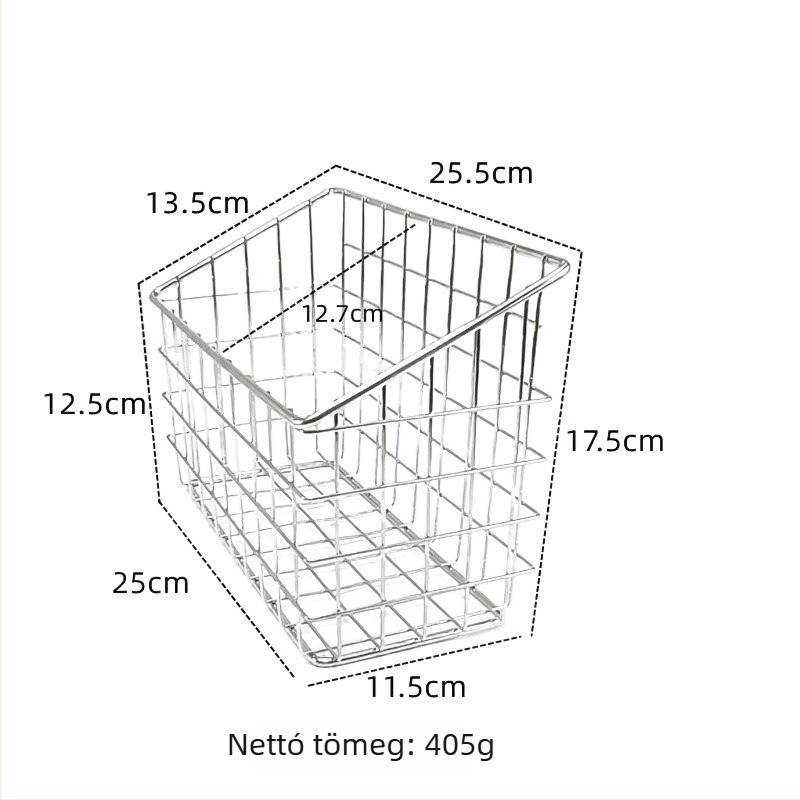 Skandináv stílusú fém tárolókosár, minimalist asztali rendező ferde nyílással