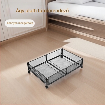 Személyre szabható hálós ágy alatti tárolókosár, mozgatható polccal