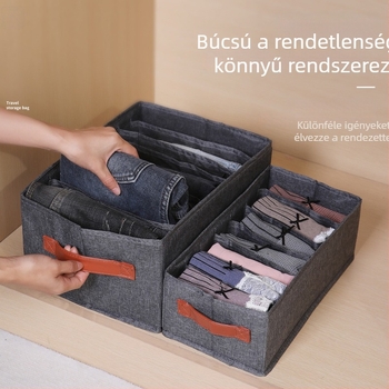 Összecsukható ruhatároló doboz – több rétegű szervező gardróbhoz, nadrágok, pulóverek és farmerok számára