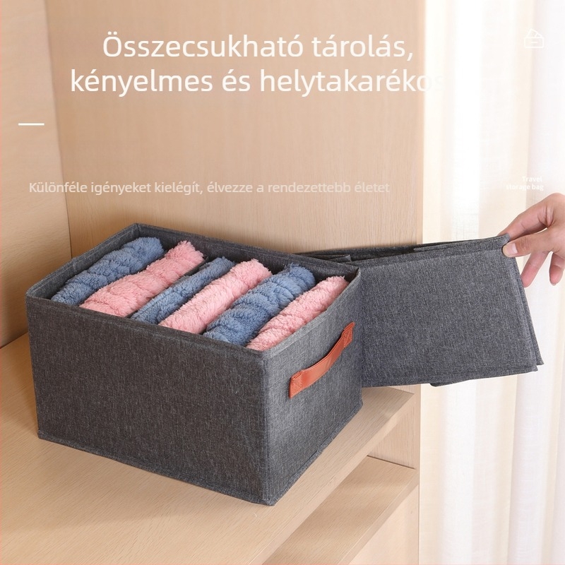 Összecsukható ruhatároló doboz – több rétegű szervező gardróbhoz, nadrágok, pulóverek és farmerok számára