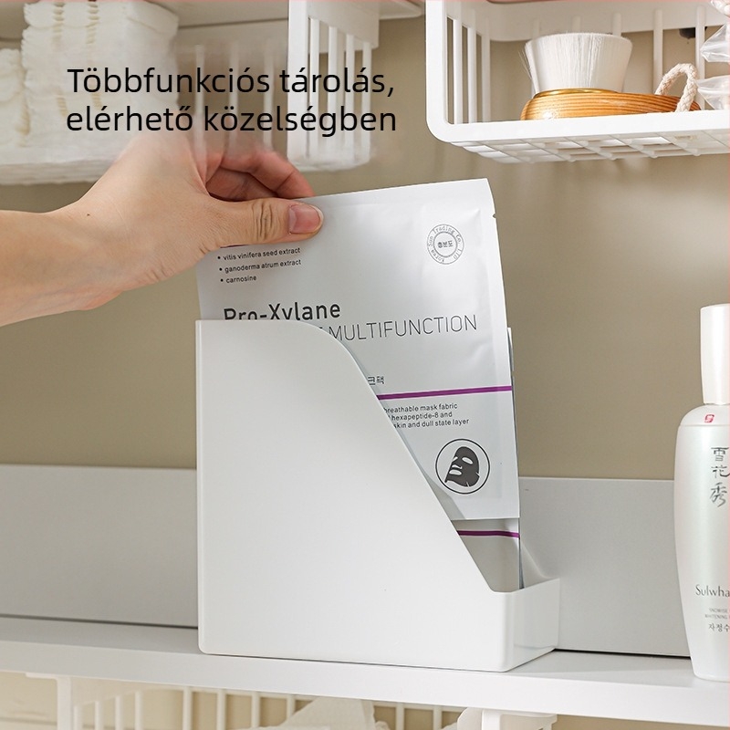 Fürdőszobai függő tároló kosár falra szerelhető polccal és fiókkal
