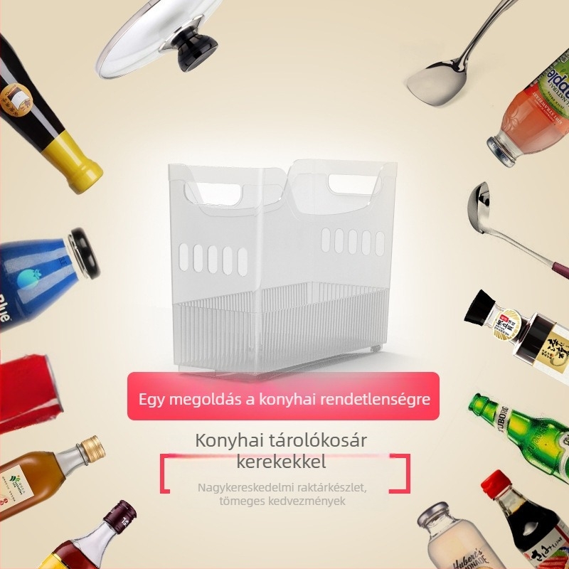 Konyhai rendszerező doboz, irodai dokumentumok tároló doboza, fogantyúval és kerekkel ellátott tárolókosár