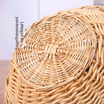 Rattan gyümölcskosár fogantyúval, rusztikus tároló kosár fotózáshoz, kis virágkosár