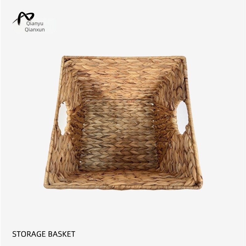 Szövött asztali tároló kosár, rattan dizájn, ruhákhoz, játékokhoz és kisebb tárgyakhoz