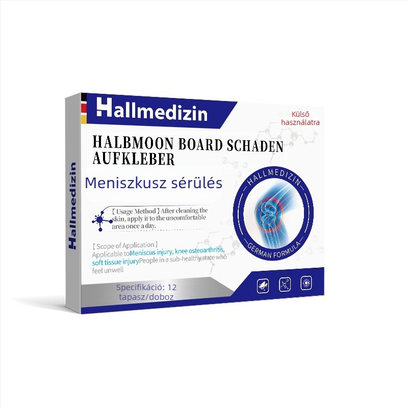 Hallmedizin Meniszkusz fájdalomgyógyító tapasz – láb- és térdfájdalom, szakadás, folyadék felhalmozódás és duzzanat.