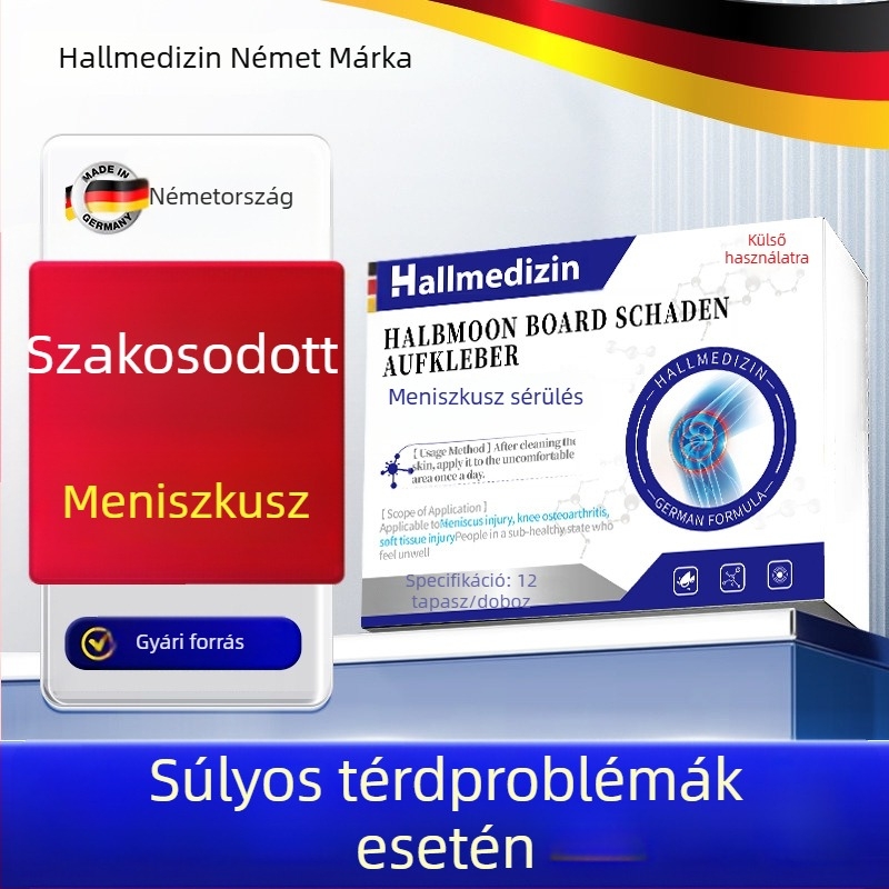 Hallmedizin Meniszkusz fájdalomgyógyító tapasz – láb- és térdfájdalom, szakadás, folyadék felhalmozódás és duzzanat.
