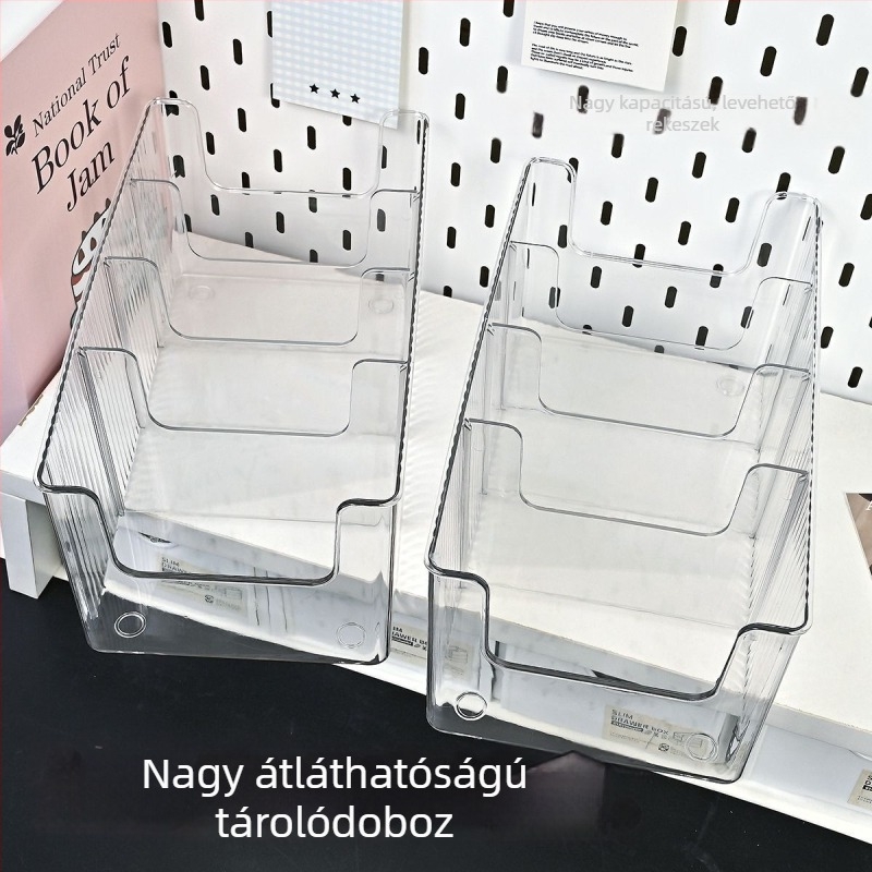 PET átlátszó maszk tároló doboz, nagy kapacitású asztali rendező, bőrápolási termékekhez