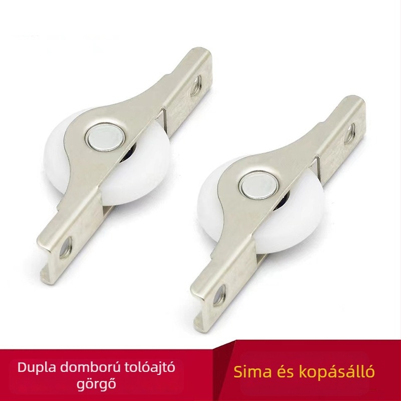 T556 Nylon csúszóajtó görgő szekrényhez, kettős domború görgő és pozicionáló mechanizmus