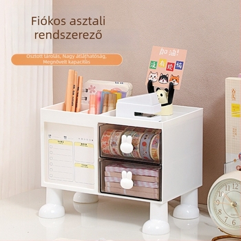 Íróasztali fiókos rendező kozmetikumokhoz, irodai kellékekhez és tollakhoz