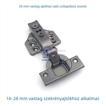Kétfokozatú lengéscsillapító pánt szekrényajtóhoz, 3D-s állítható, hideg-hengerelt acélból, precíziós préselés és sűrű elektroplakolás