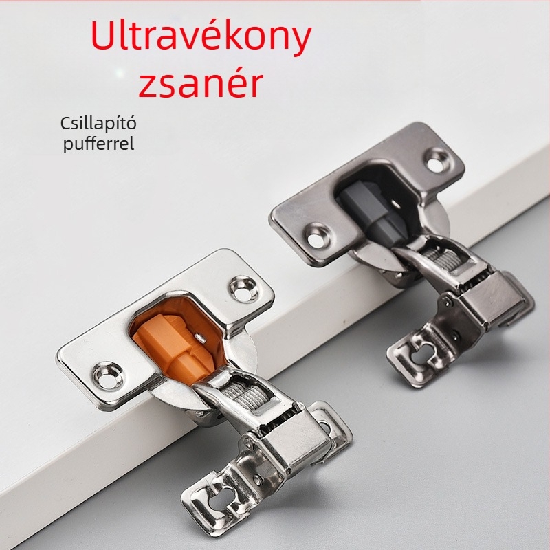 Rozsdamentes acélből készült ultra rövid karú csuklópánt, 14 mm, fekete gunmetal felülettel, keskeny oldalpanelek ajtókhoz