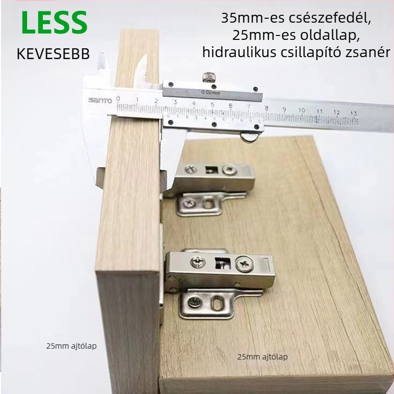 Hidraulikus szekrényajtó csuklópánt 25 mm vastag panelekhez, nikkelezett acélból