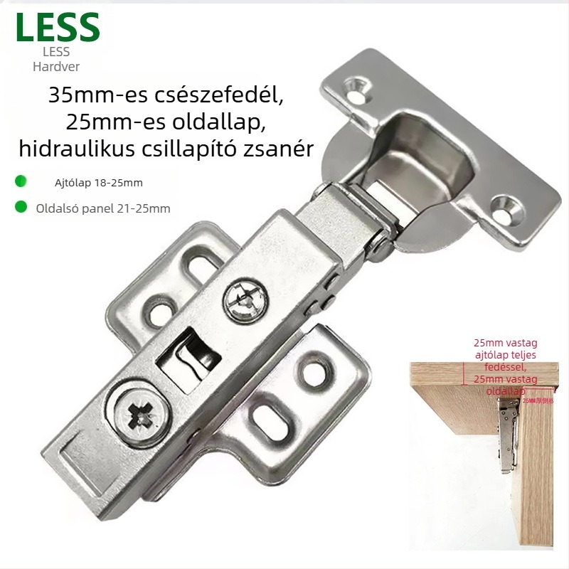 Hidraulikus szekrényajtó csuklópánt 25 mm vastag panelekhez, nikkelezett acélból