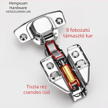 Cabego 304 rozsdamentes acél hidraulikus csillapító pánt, 1,2 hüvelykes rövid kar, rejtett szekrényajtó pánt