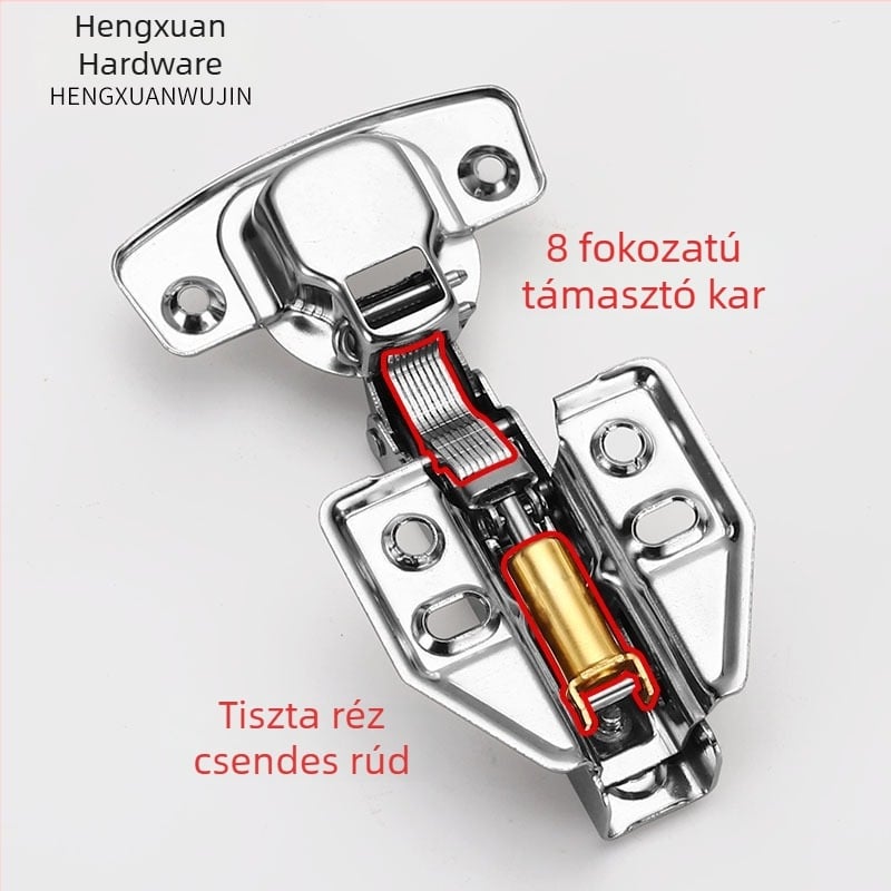 Cabego 304 rozsdamentes acél hidraulikus csillapító pánt, 1,2 hüvelykes rövid kar, rejtett szekrényajtó pánt