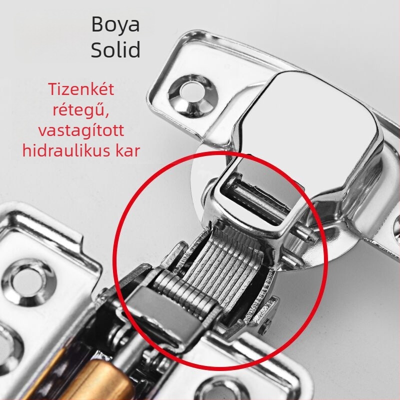304 rozsdamentes acél hidraulikus pánt, 2,0 mm vastagságú, csillapítóval szekrény- és gardróbajtókhoz