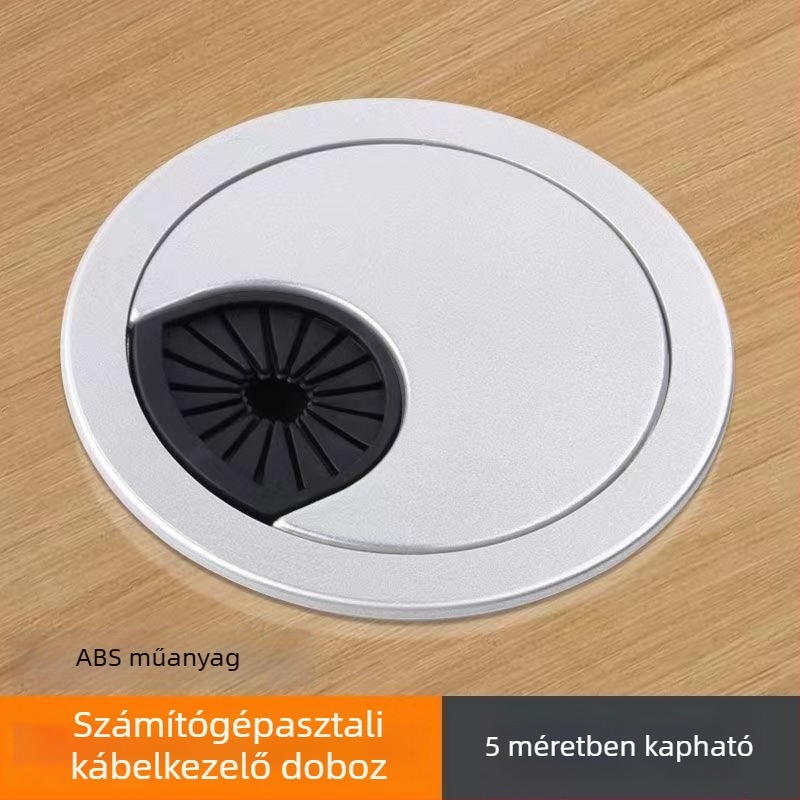 Kerek kábeldoboz 50/53/60 mm, műanyag kábelkezelő fedél, fedél a kábelnyílásokhoz, konferenciaasztalhoz