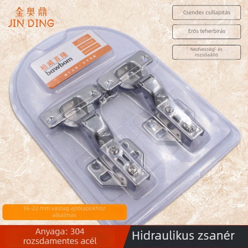 Jin Aoding 304 rozsdamentes acél hidraulikus csuklópánt, blisteres csomagolás, repülőgép-klassziós csuklópánt, modell 0001