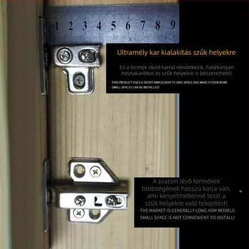 Longrun lr26d 26 mm-es hidraulikus rugós zsanér, rövid karú, keskeny oldallappal rendelkező szekrényajtókhoz