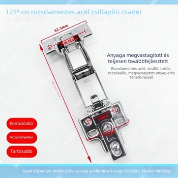 125°-os hidraulikus ajtózsanér, 36 mm-es keretes vonalú, vastag ajtópanelekhez