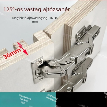 125°-os hidraulikus ajtózsanér, 36 mm-es keretes vonalú, vastag ajtópanelekhez