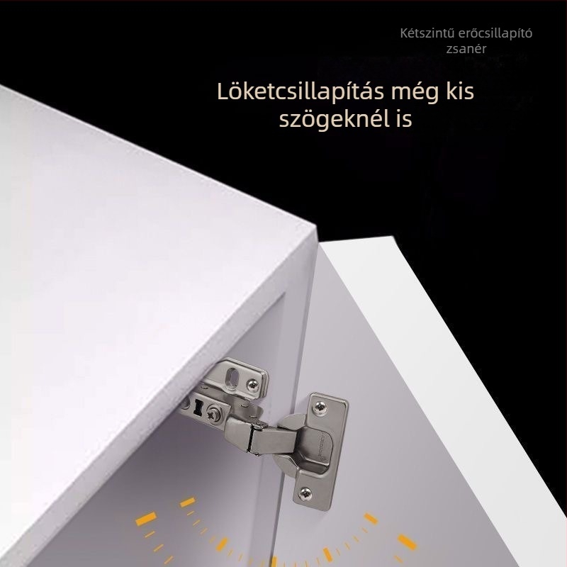 304 rozsdamentes acél ajtózsanér hidraulikus csillapítóval, vízálló, 1,5 mm vastagságú, konyha, fürdőszoba és gardrób ajtókhoz.