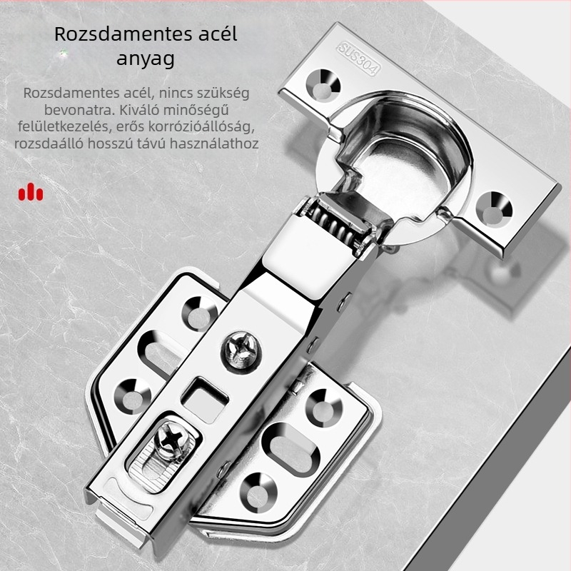 304 rozsdamentes acél szekrényajtó zsanér, összecsukható, vastag paneles bútorokhoz