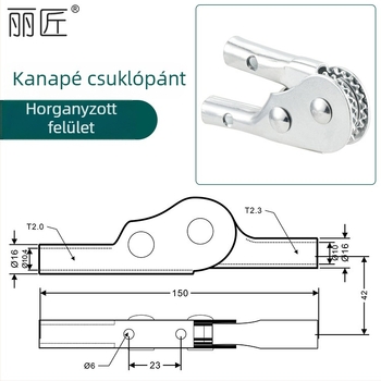 Összecsukható ágy zsanér beállító készlet, galvanizált, kis japán csat