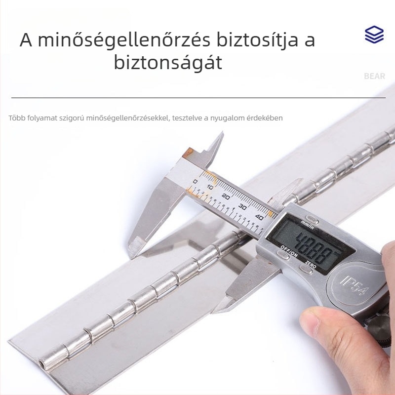 Arany színű rozsdamentes acél pánt, csapágyas, hosszú 1,8 m, zongora stílusú, vastított kivitel