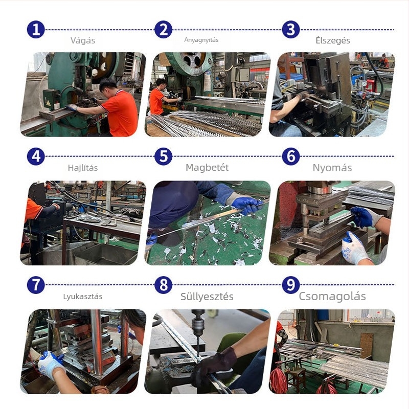Arany színű rozsdamentes acél pánt, csapágyas, hosszú 1,8 m, zongora stílusú, vastított kivitel