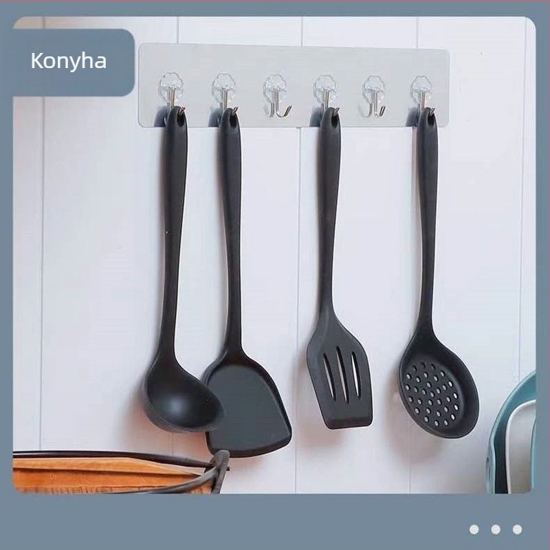 Fúrás nélküli falra szerelhető erős ragasztós horogok készlet, kristályos dizájnnal, 6 darabos, ajtó mögé való használatra, konyha és fürdőszoba, max. 1 kg terhelés egy horogra.
