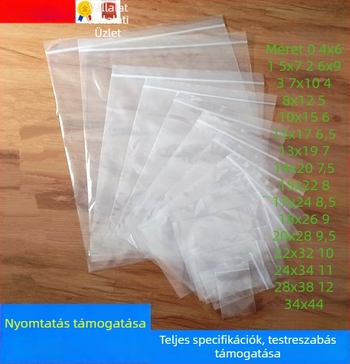 Önzáró PE műanyag zacskók élelmiszer-csomagoláshoz, átlátszó, nagy és kis méretben