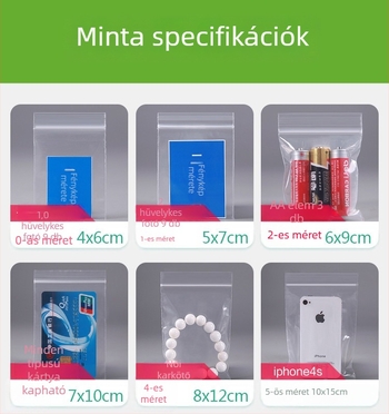 Önzáró PE műanyag zacskók élelmiszer-csomagoláshoz, átlátszó, nagy és kis méretben